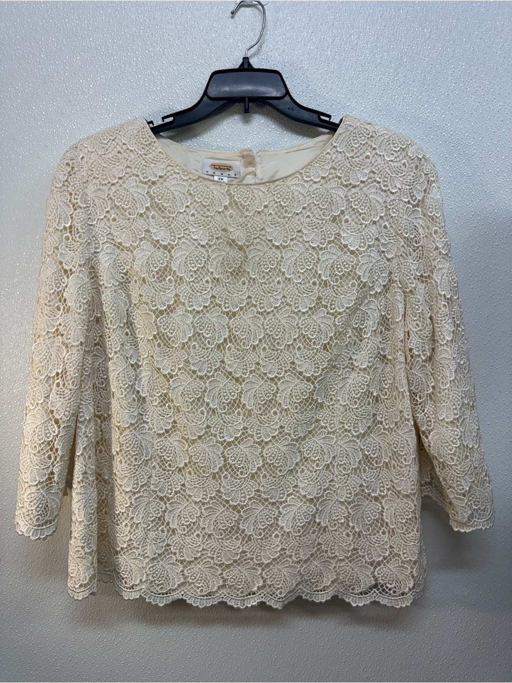 Talbots Ivory Lace Scoop Neck Blouse